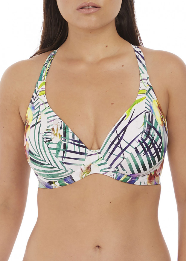Fantasie Swim Playa Blanca bikinioverdel plunge D-M skål mønstret