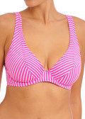 Freya Swim Jewel Cove Stripe Raspberry bikiniöverdel högt apex D-M-kupa 