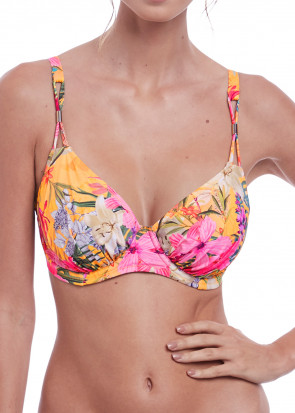 Fantasie Swim Anguilla bikiniöverdel fullkupa D-J kupa mönstrad gul