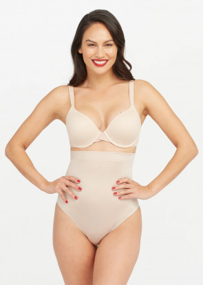 Suit Your Fancy High-Waisted Thong - Beige